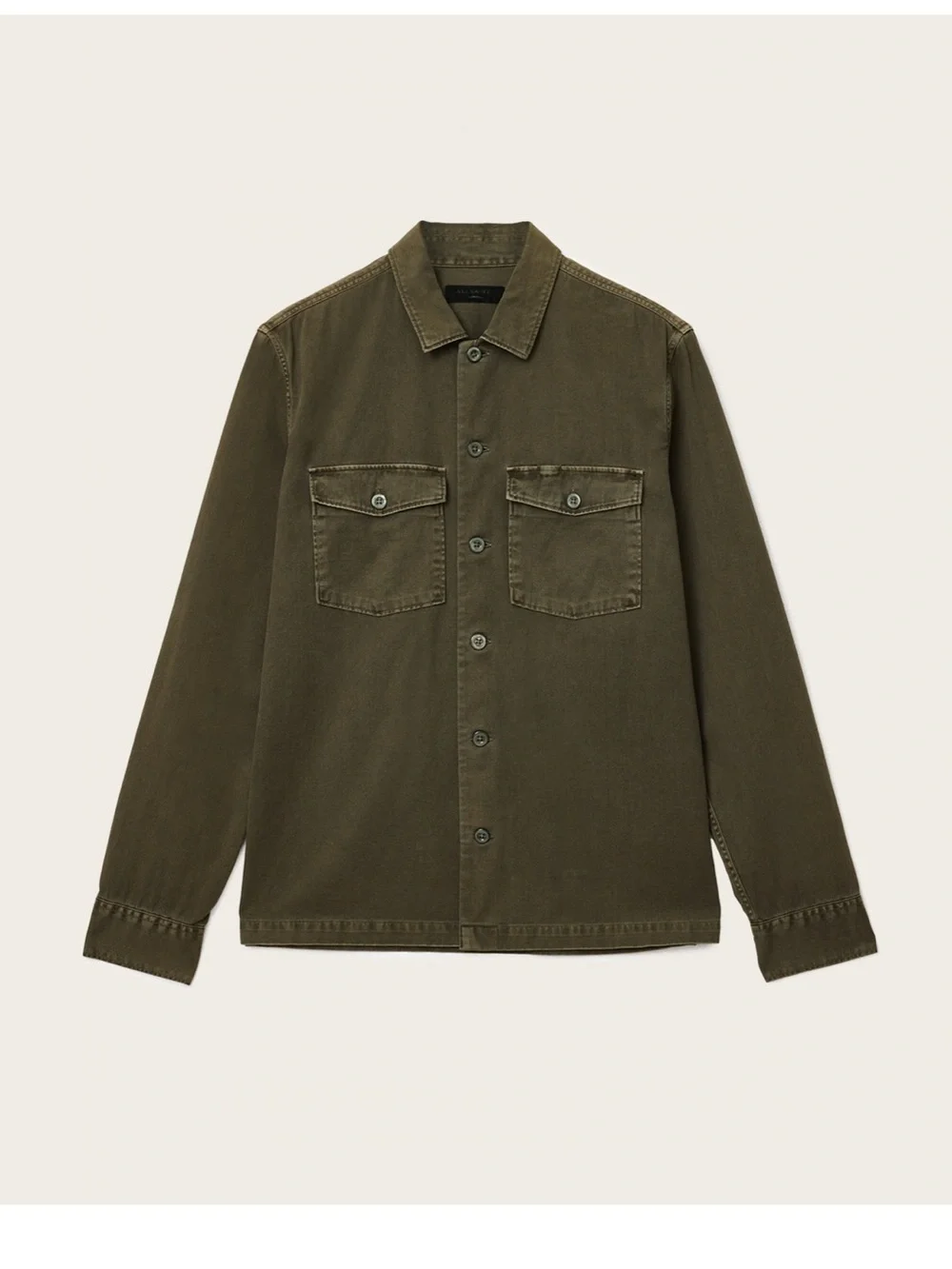 Men's All Saints SPOTTER SLIM FIT OVERSHIRT Cargo Green size xl